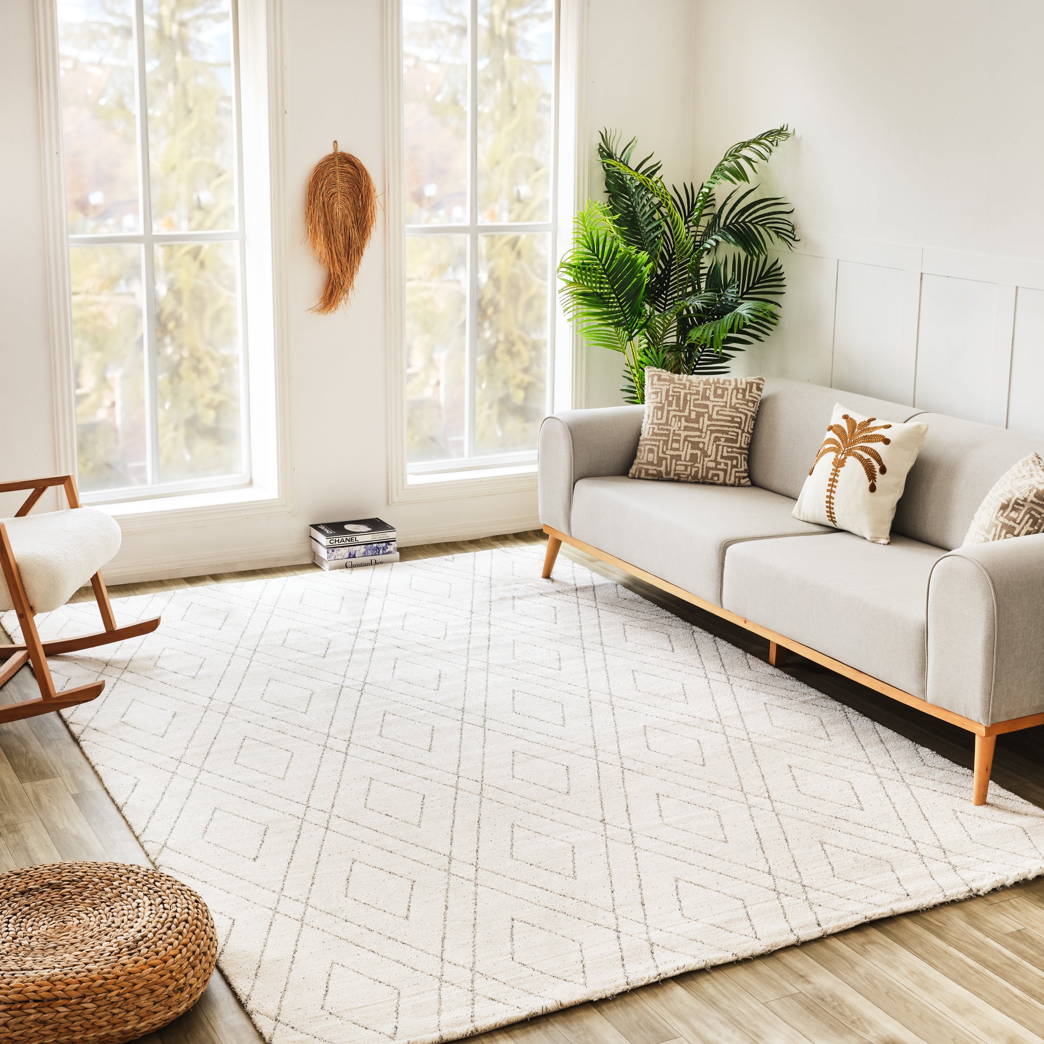 Milano Beige Modern Abstract Area Rug