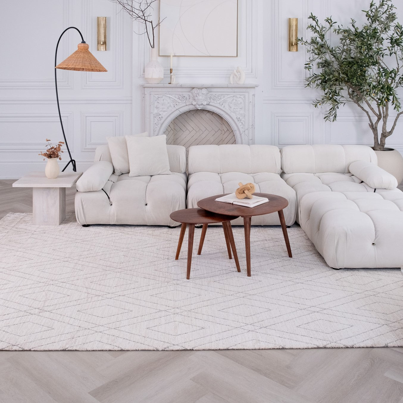 Milano Beige Modern Abstract Area Rug