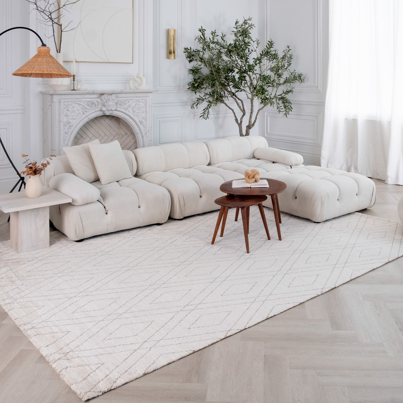 Milano Beige Modern Abstract Area Rug