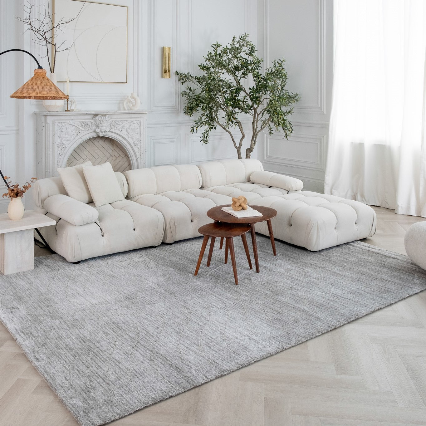 Milano Grey Contemporary Geometric Area Rug
