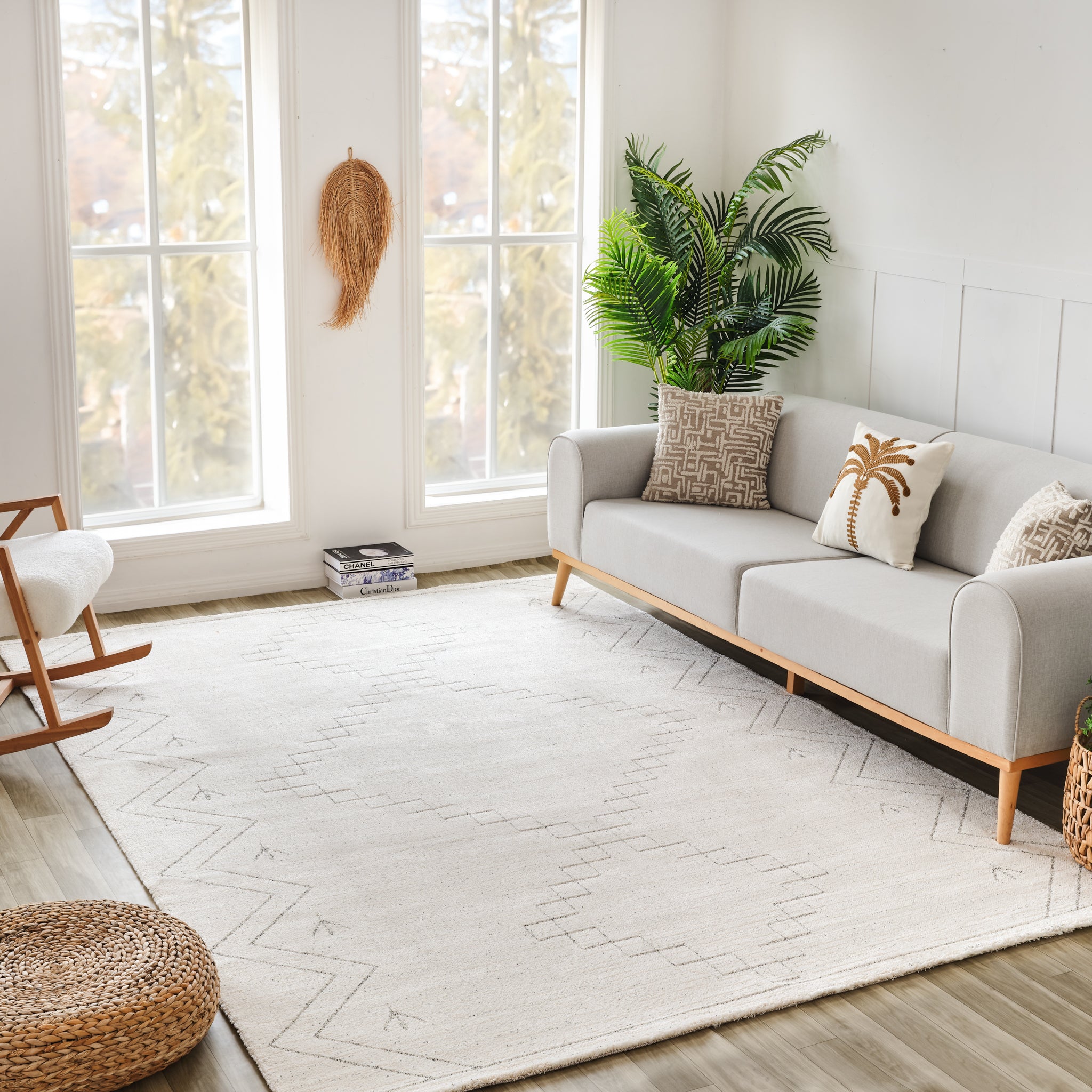Milano Beige Textured Abstract Area Rug