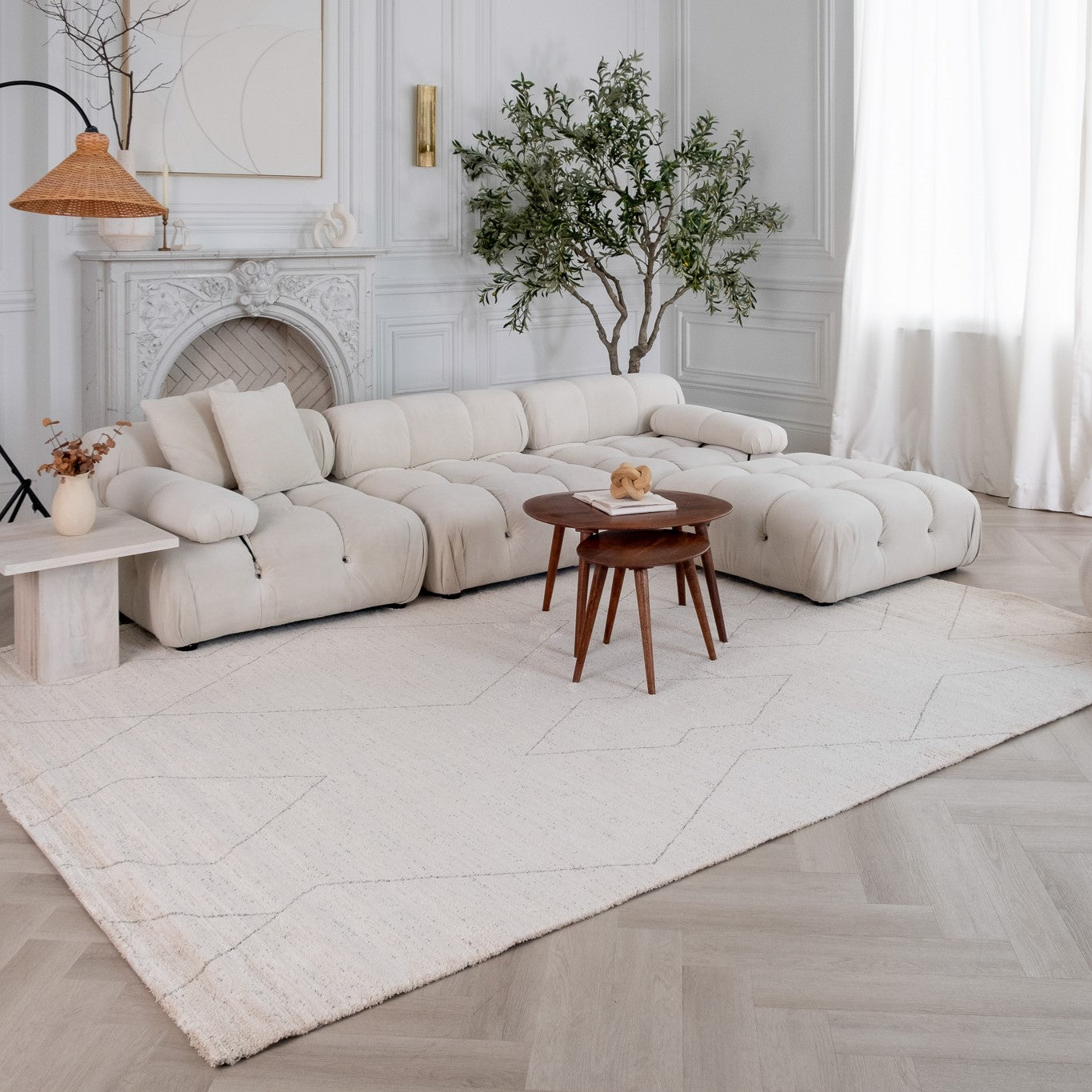 Milano Beige Faded Abstract Area Rug