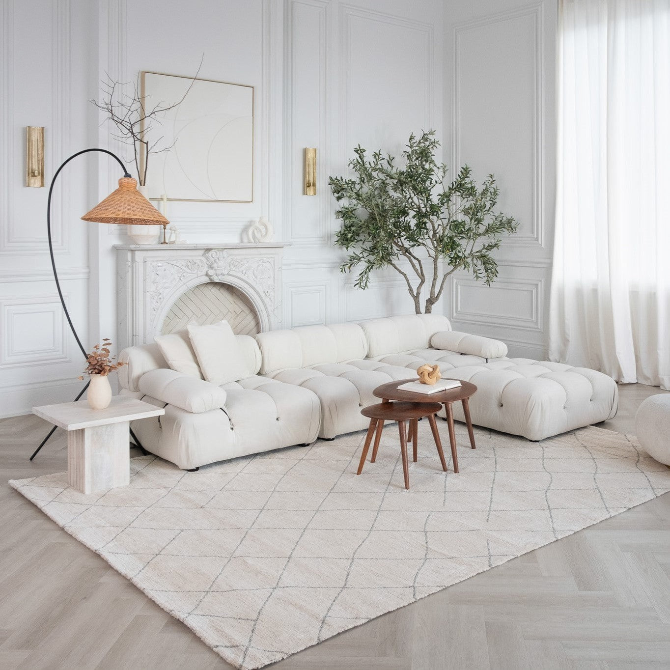 Milano Beige Modern Organic Area Rug