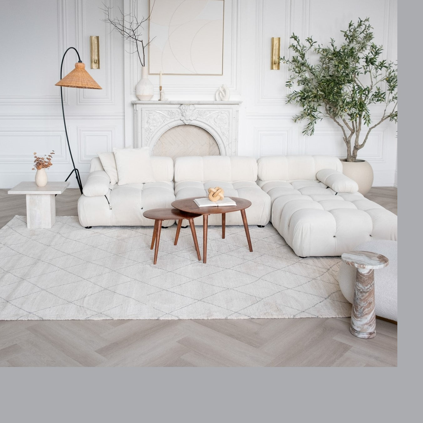 Milano Beige Modern Organic Area Rug