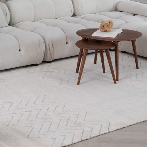 Milano Beige Chevron Pattern Area Rug – 7' x 10'