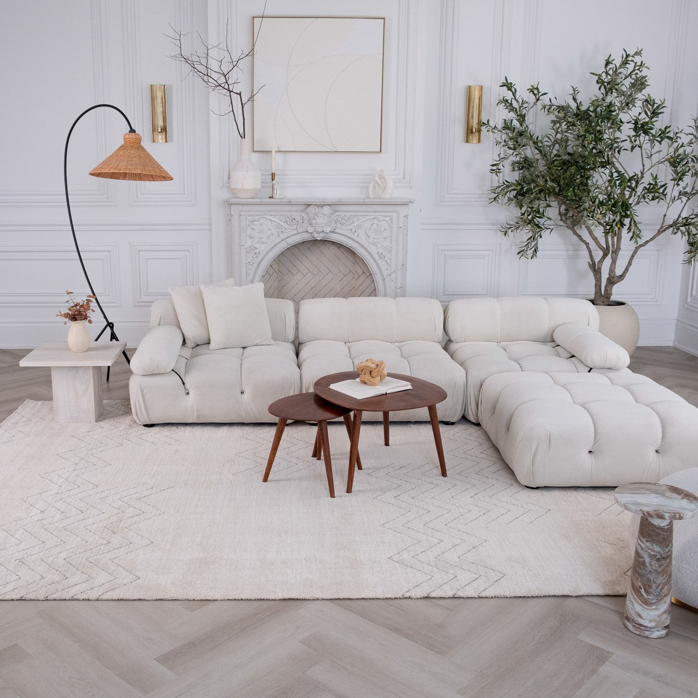 Milano Beige Chevron Pattern Area Rug – 7' x 10'