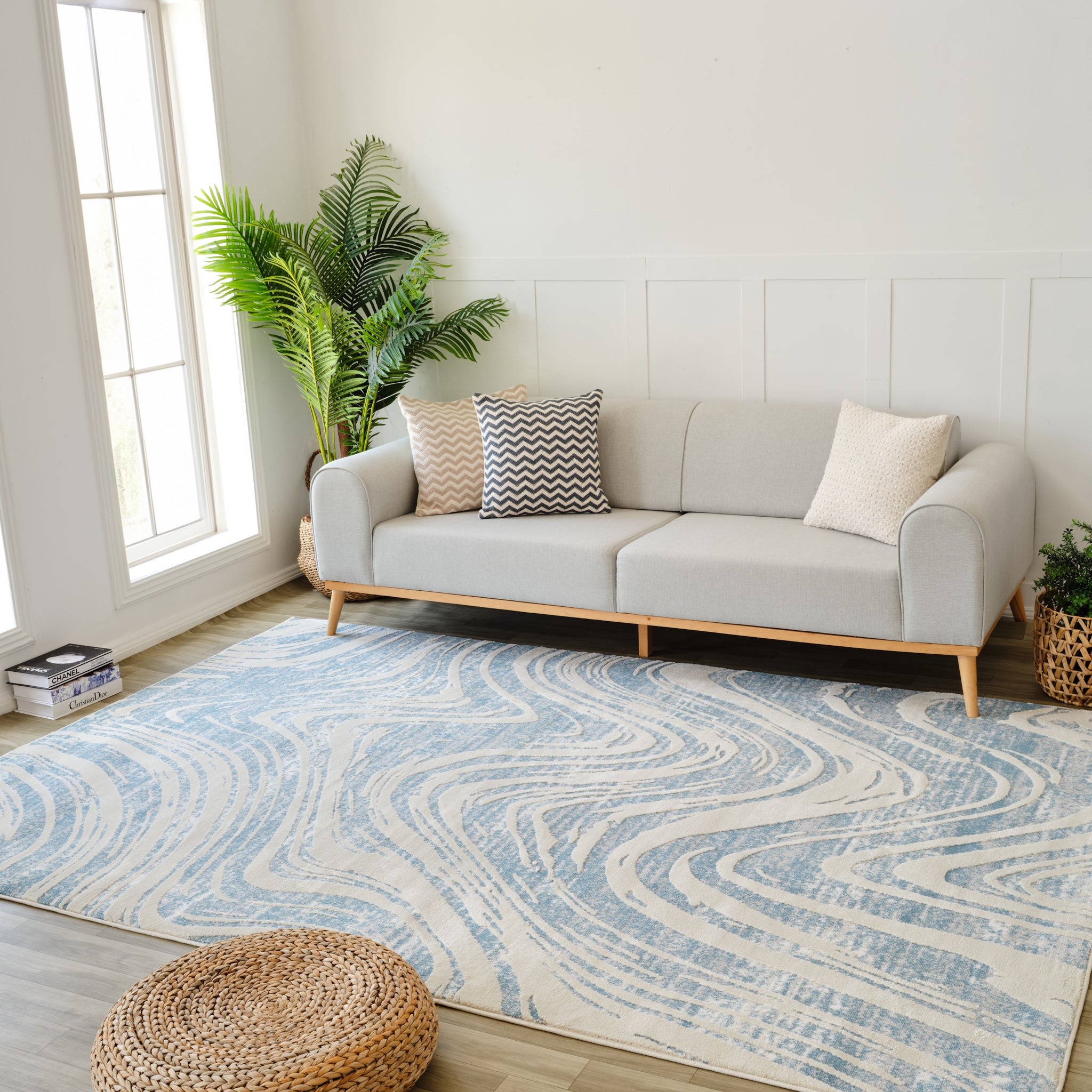 Nairobi Blue Contemporary Geometric Area Rug