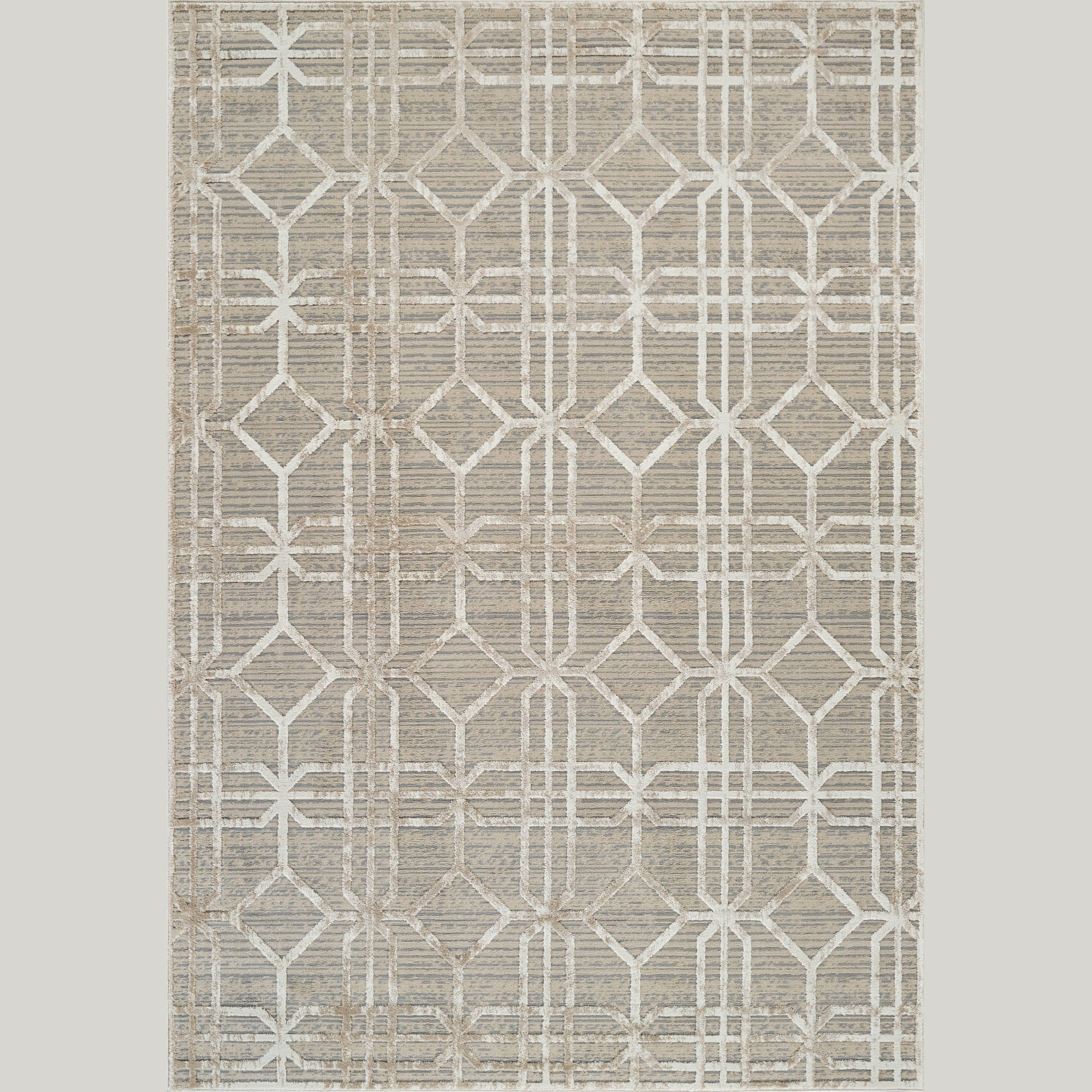 Nairobi Beige Abstract Lined Modern Rug