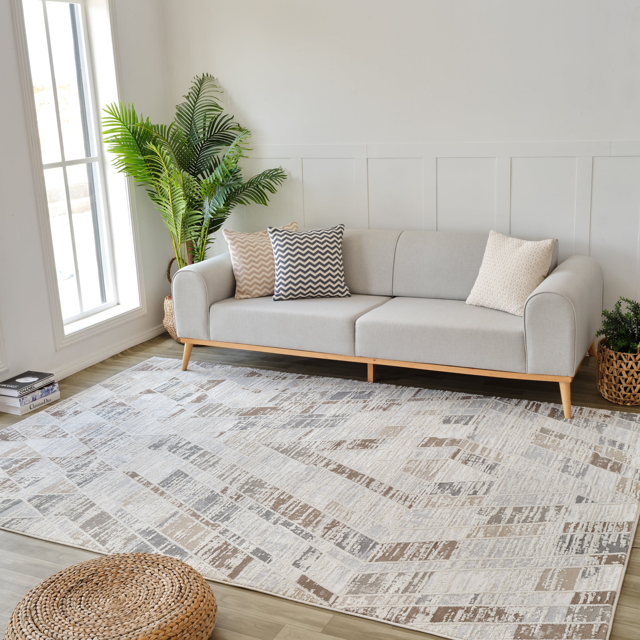 Nairobi Beige Contemporary Art-Inspired Rug