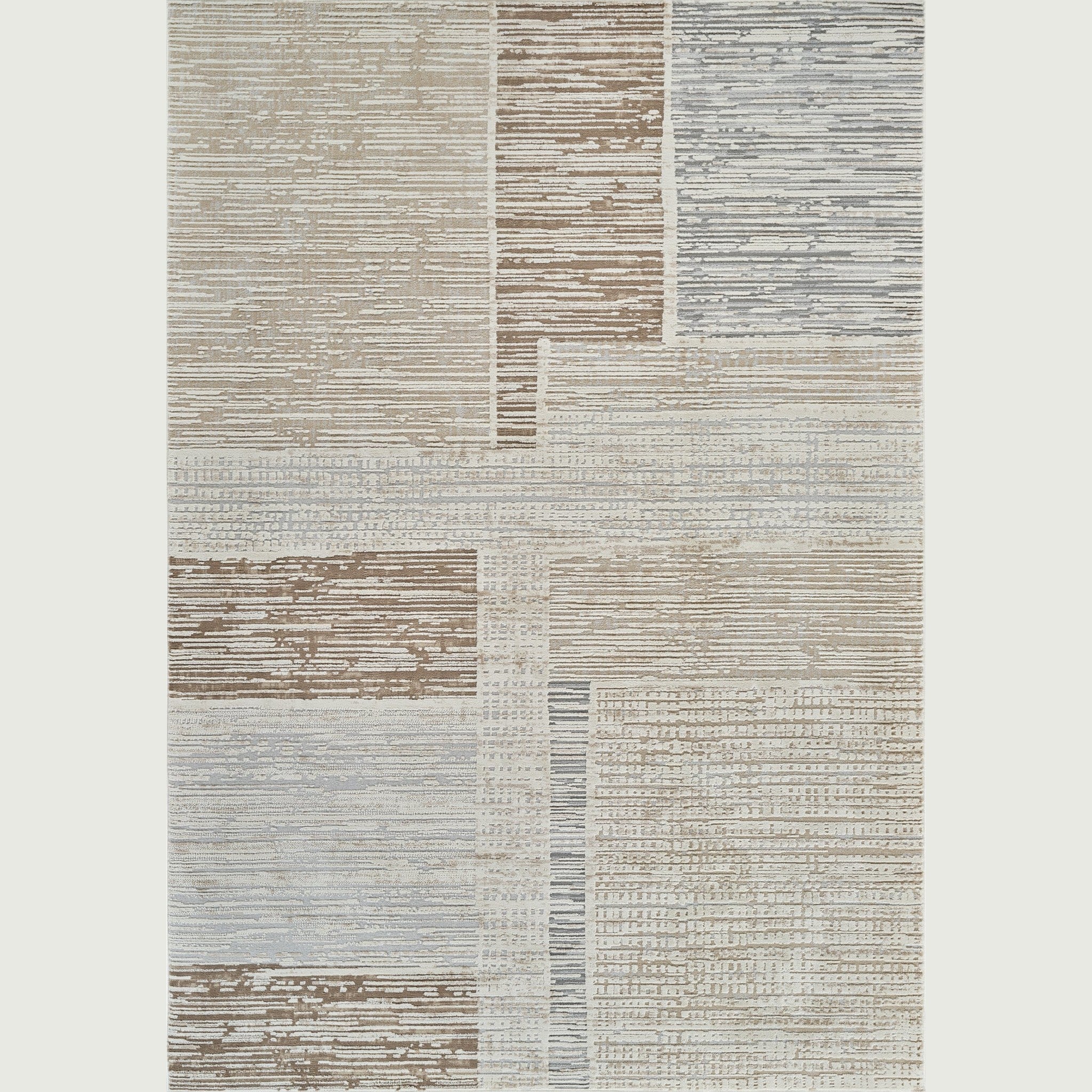 Nairobi Beige Geometric Abstract Rug – 5x8