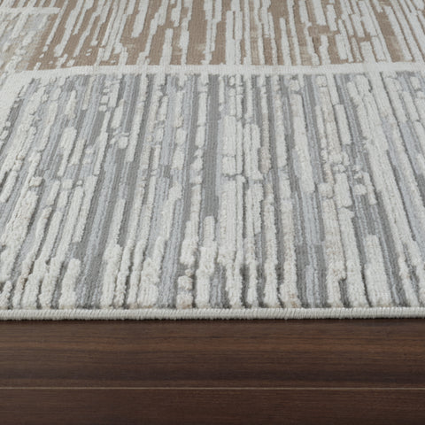 Nairobi Beige Geometric Abstract Rug – 5x8
