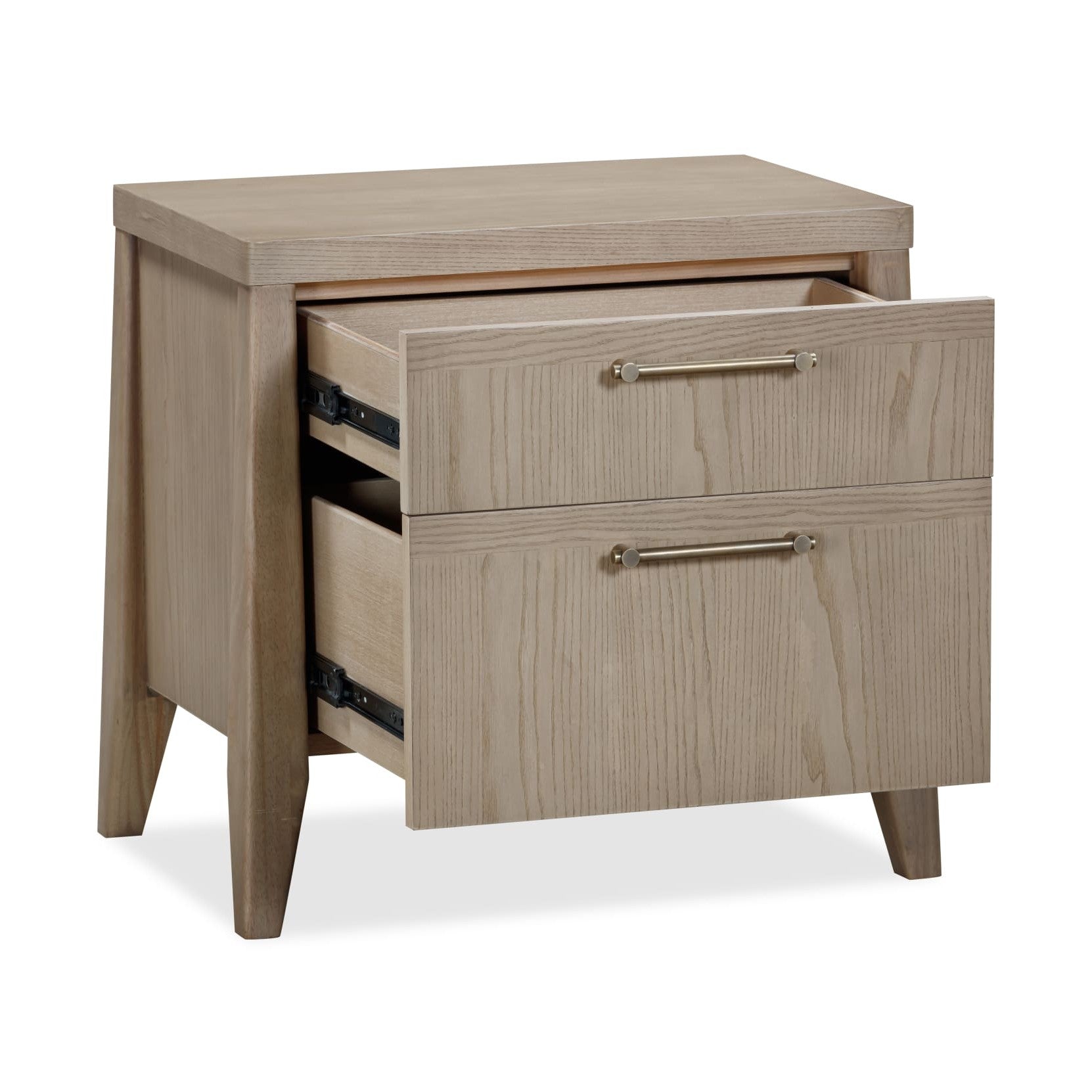 Sumire Two Drawer Ash Wood Nightstand in Ginger