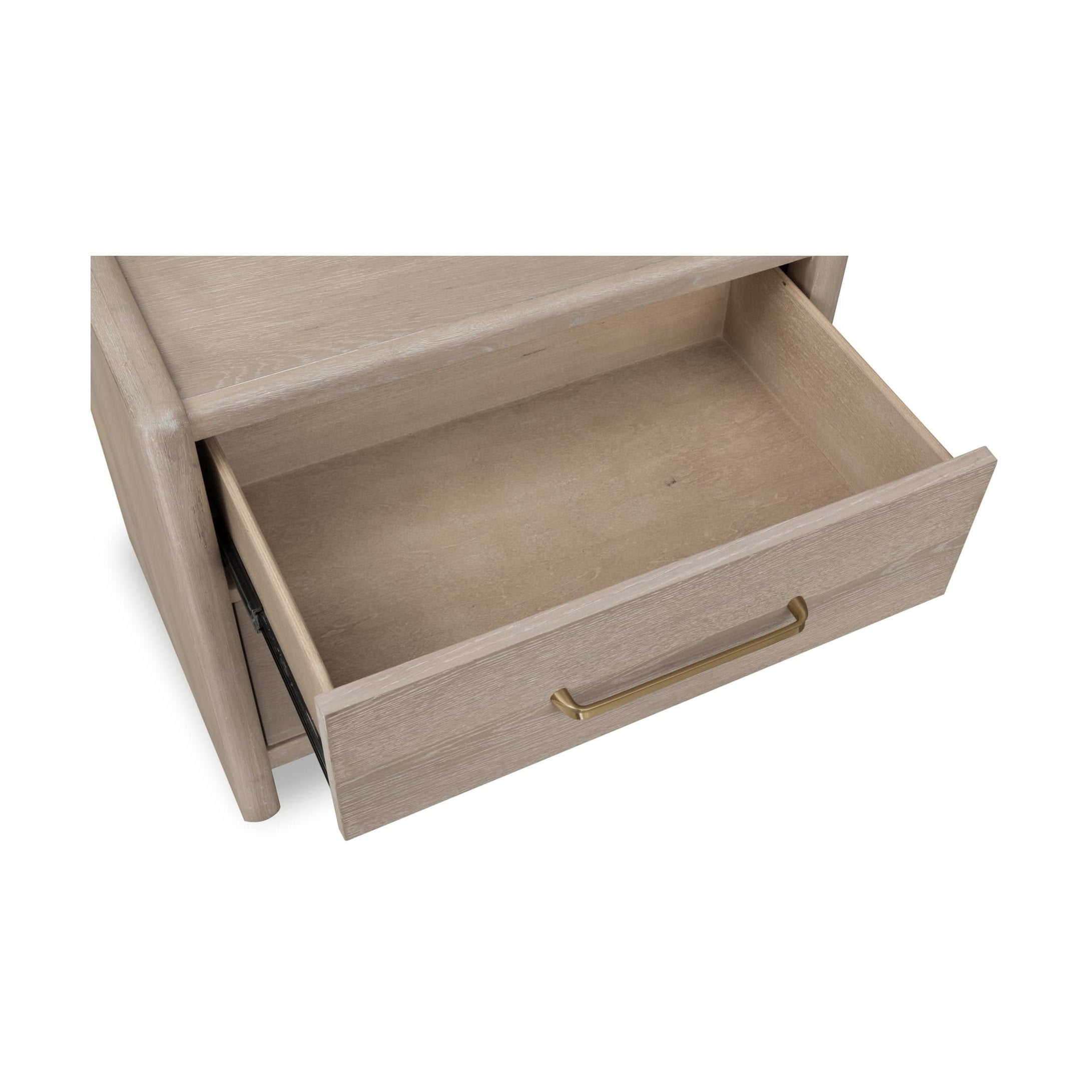 Gardenia 2 Drawer Oak Wood Nightstand in Chai