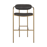 Parker Brown Faux Leather Seat Gold Metal Bar Stool