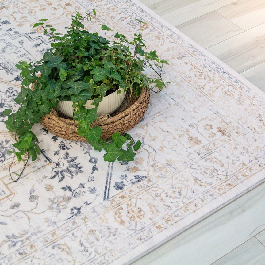 Prismatic Cream Contemporary Lines Area Rug