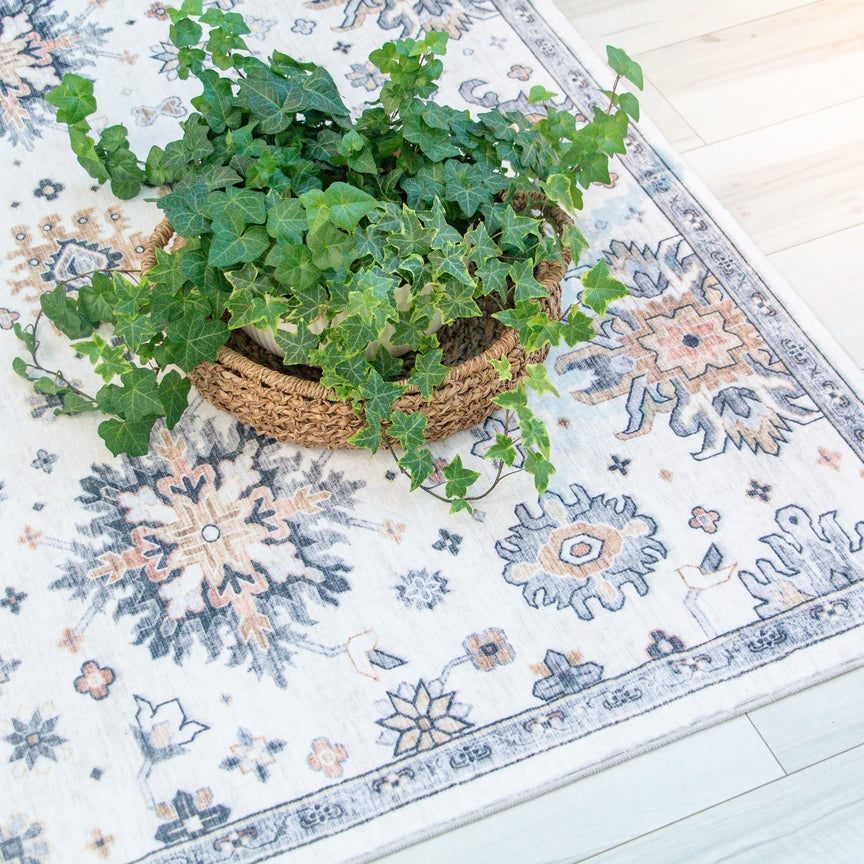 Prismatic Cream Modern Abstract Area Rug