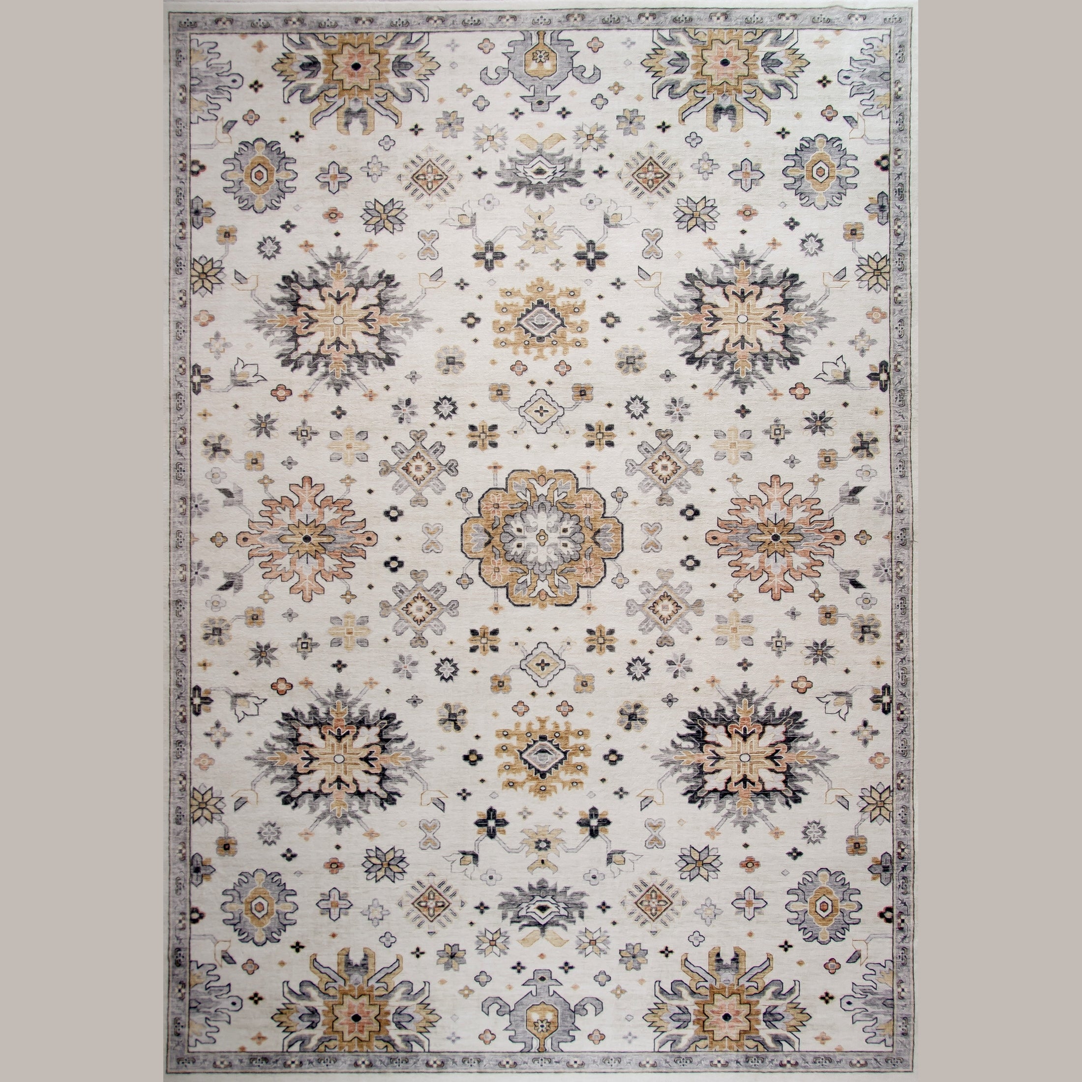 Prismatic Cream Modern Abstract Area Rug