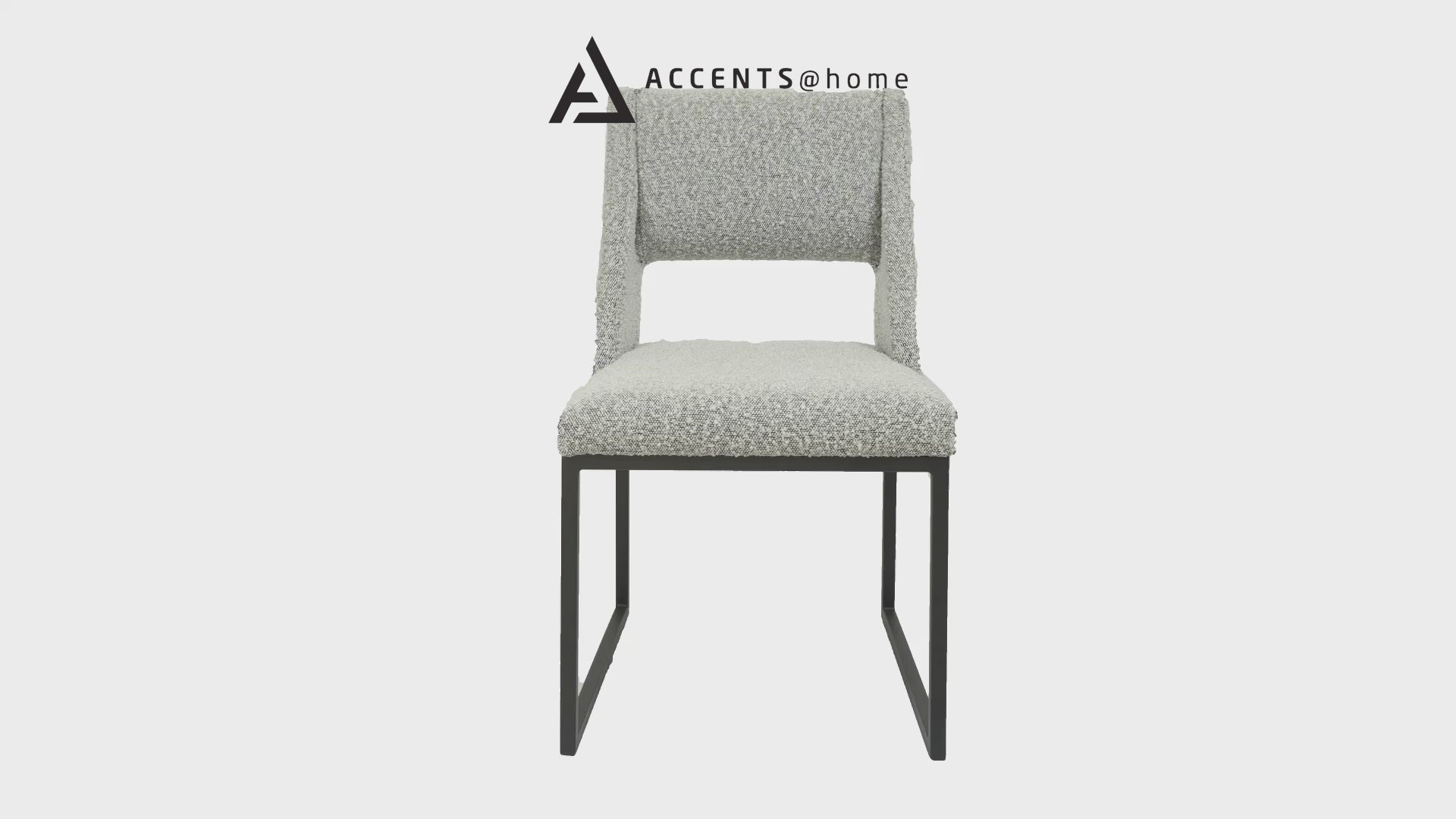 Load video: Evan Boucle' Fabric Dining Chair - Grey