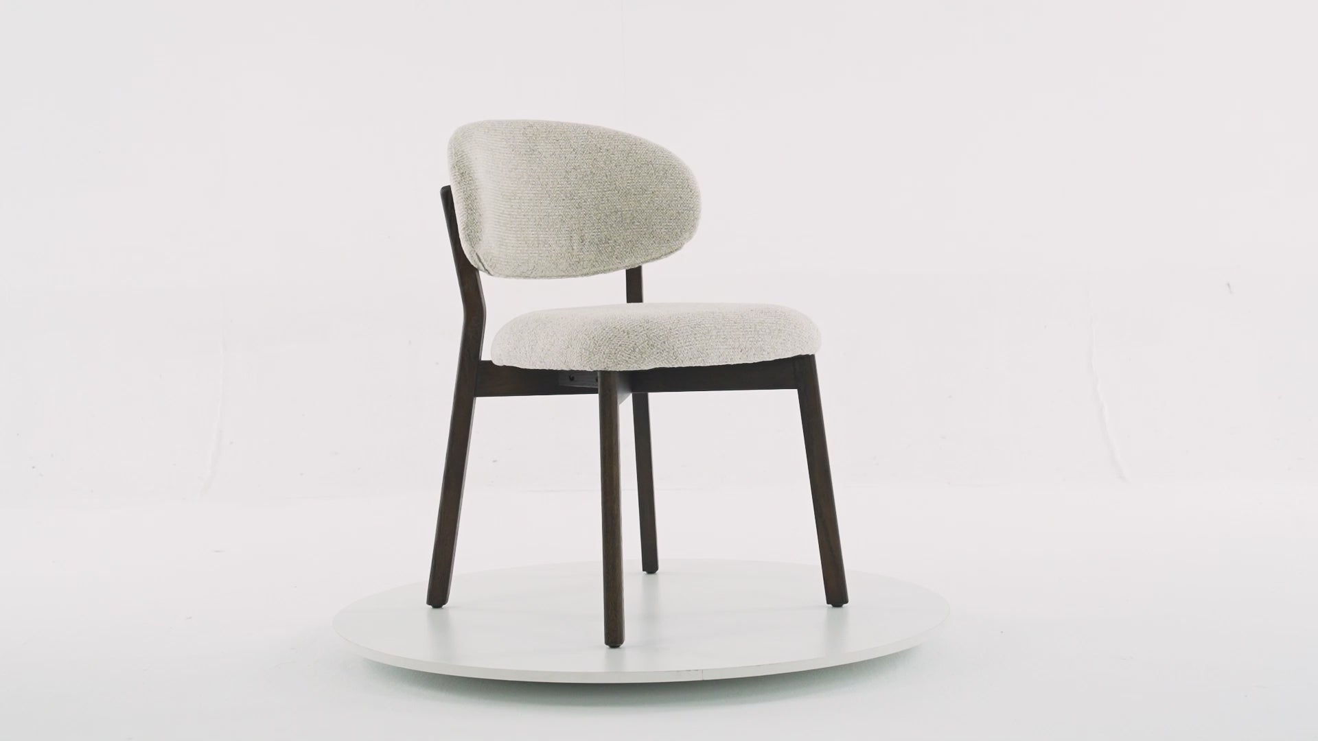 Load video: Milena Dining Chair – Upholstered Seat with Oak Wood Frame