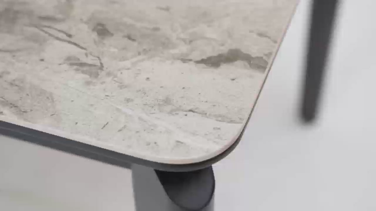 Load video: Mondo Dining Table with Ceramic Top