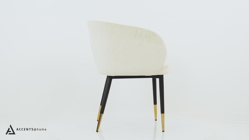 Cardinal Velvet Dining Chair creme by Accents at Home