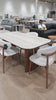 Atticus Dining Table with Travertine Ceramic Top
