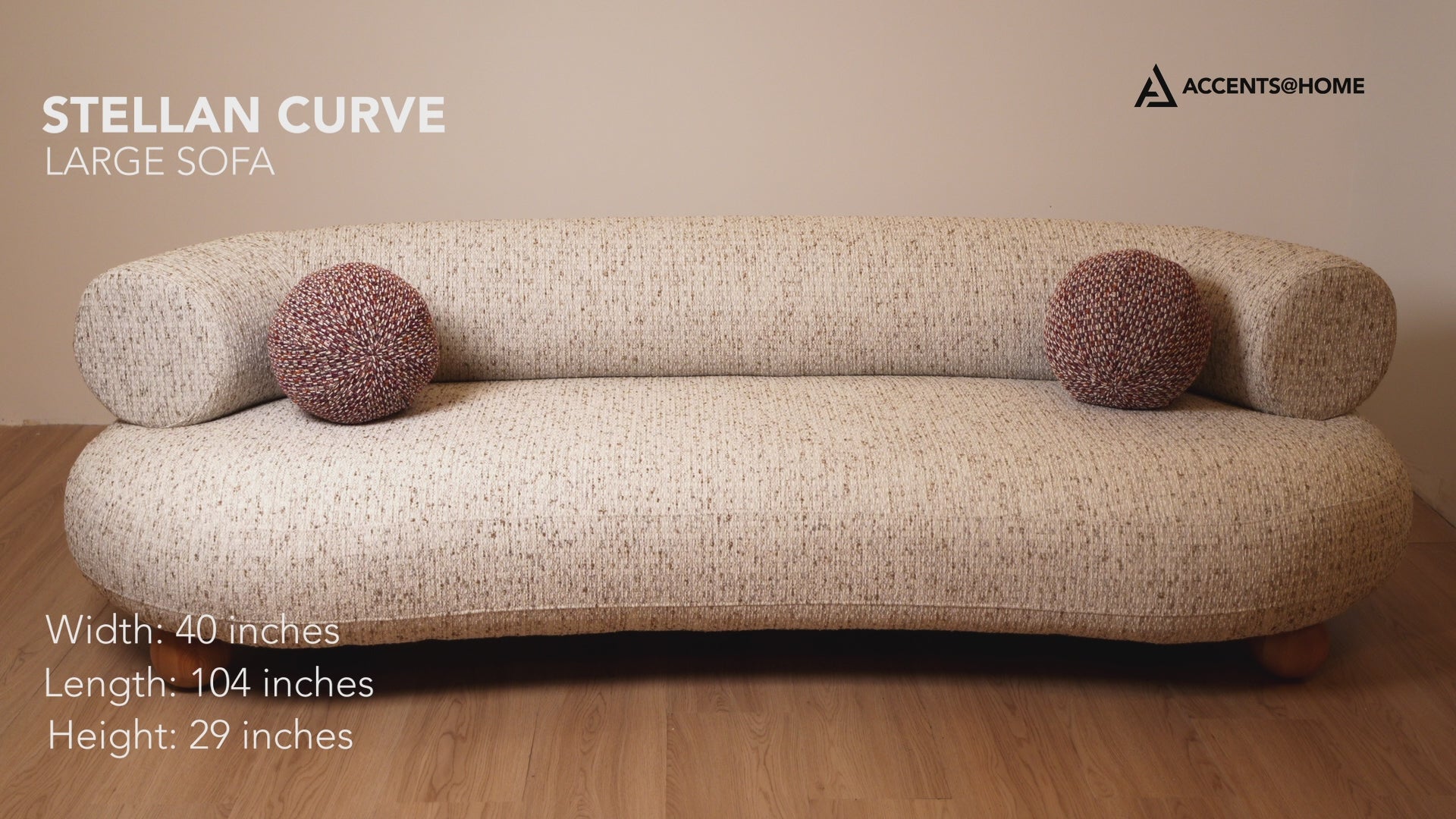 Load video: Stellan 104" Curved 4 Seater Sofa