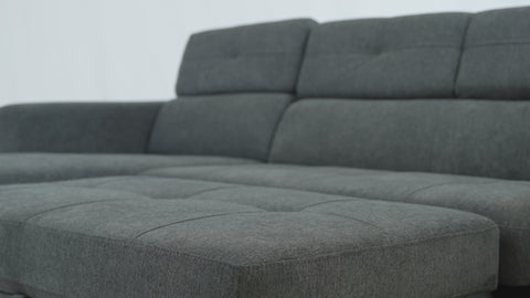 Randall Sleeper Sectional - Fabric - Ramy Charcoal by Accents At Home