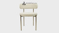 Ronda Boucle Fabric Dining Chair Brushed Brass - Cream by Accents At Home