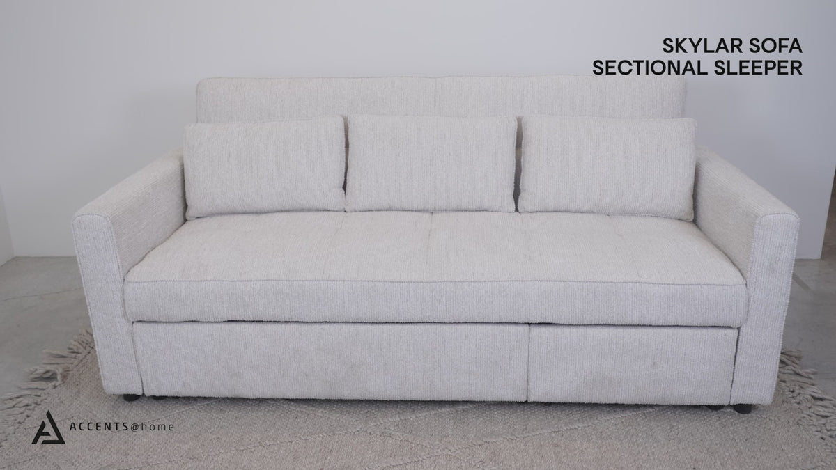 Load video: Skylar Sofa Sectional Sleeper