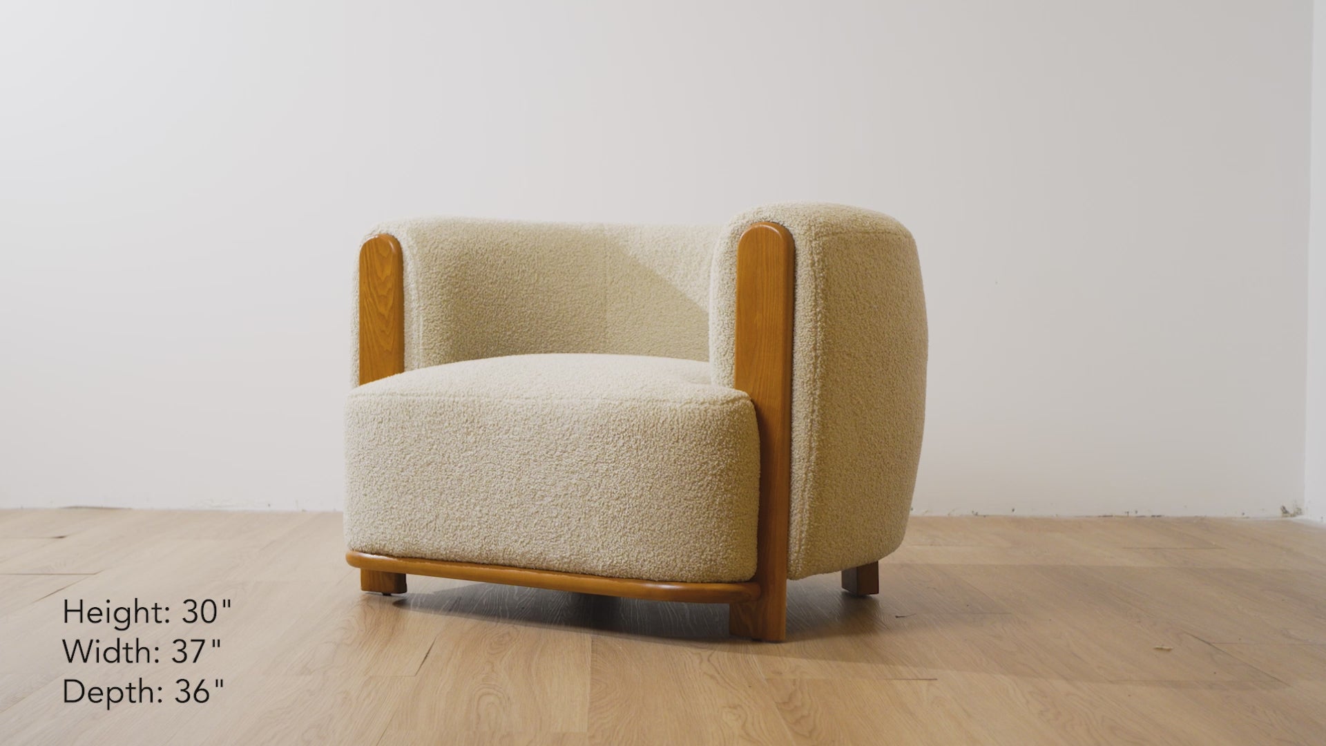 Load video: Leonie Accent Chair Teddy Linen