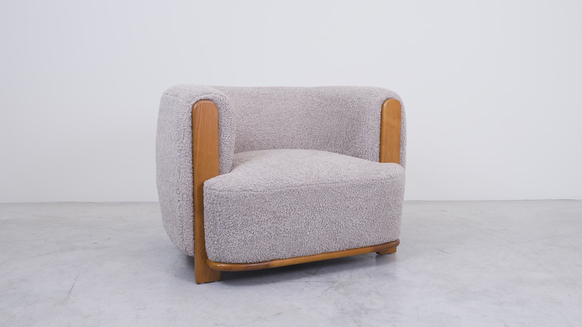 Load video: Leonie Accent Chair Teddy Taupe