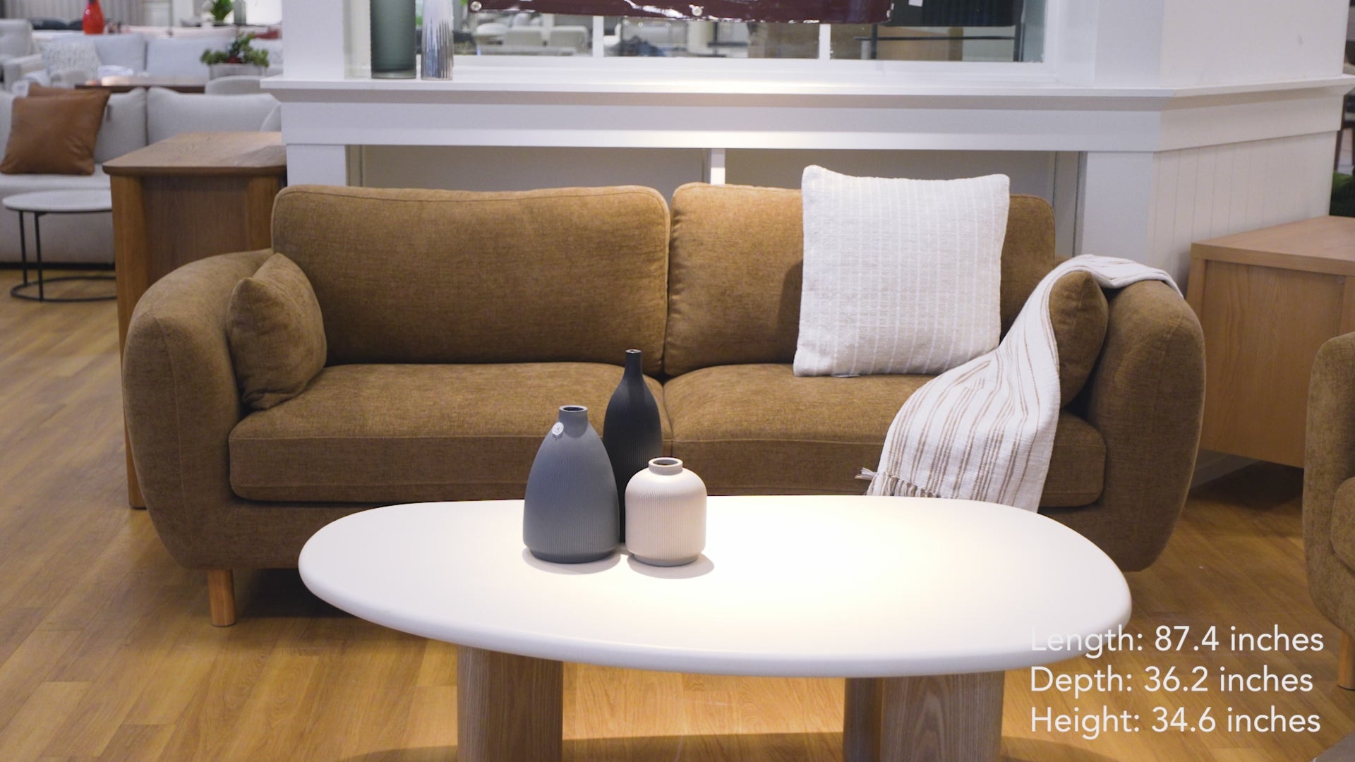 Load video: Anya 3-Seater Fabric Sofa