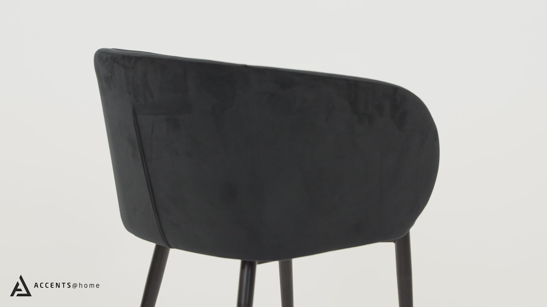 Load video: Cardinal Velvet Dining Chair Black by Accents At Home