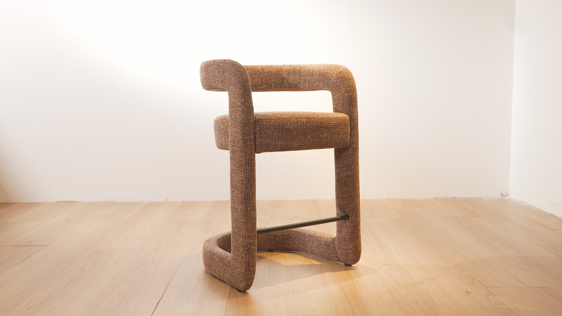 Load video: Inara Modern Upholstered Counter Stool