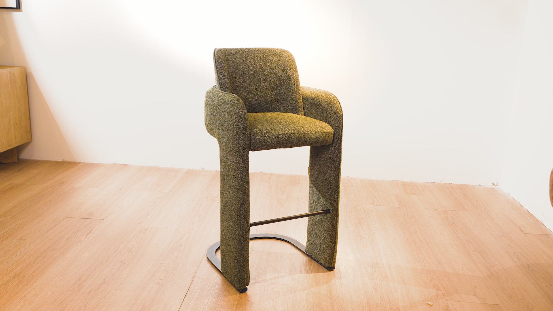 Load video: Elina Green Upholstered Modern Bar Chair