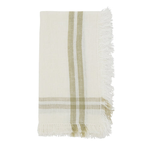 Fringed Stripe Napkin, Natural - Set Of 4