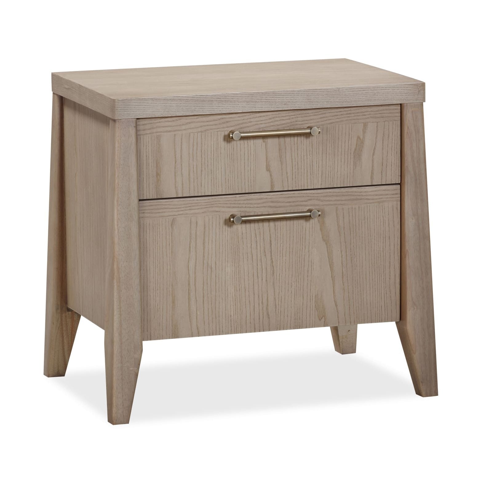 Sumire Two Drawer Ash Wood Nightstand in Ginger