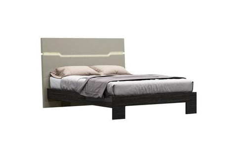 Raees Bed Room Benson Grey/ Brown Glossy Finish KING Bed