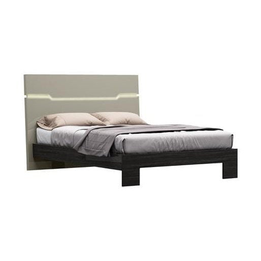 Raees Bed Room Benson Grey/ Brown Glossy Finish KING Bed