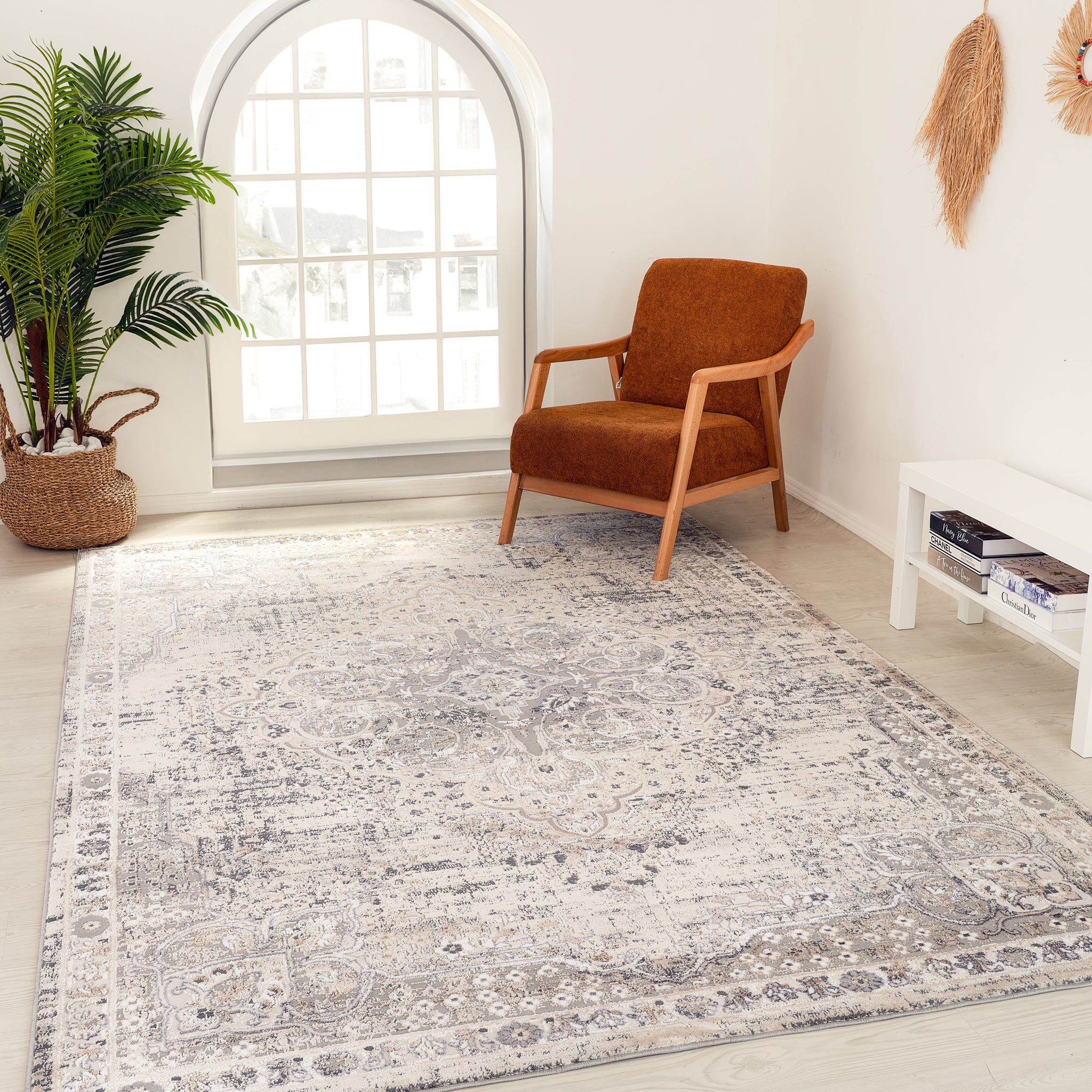 Rio Grey Abstract Swirl Area Rug