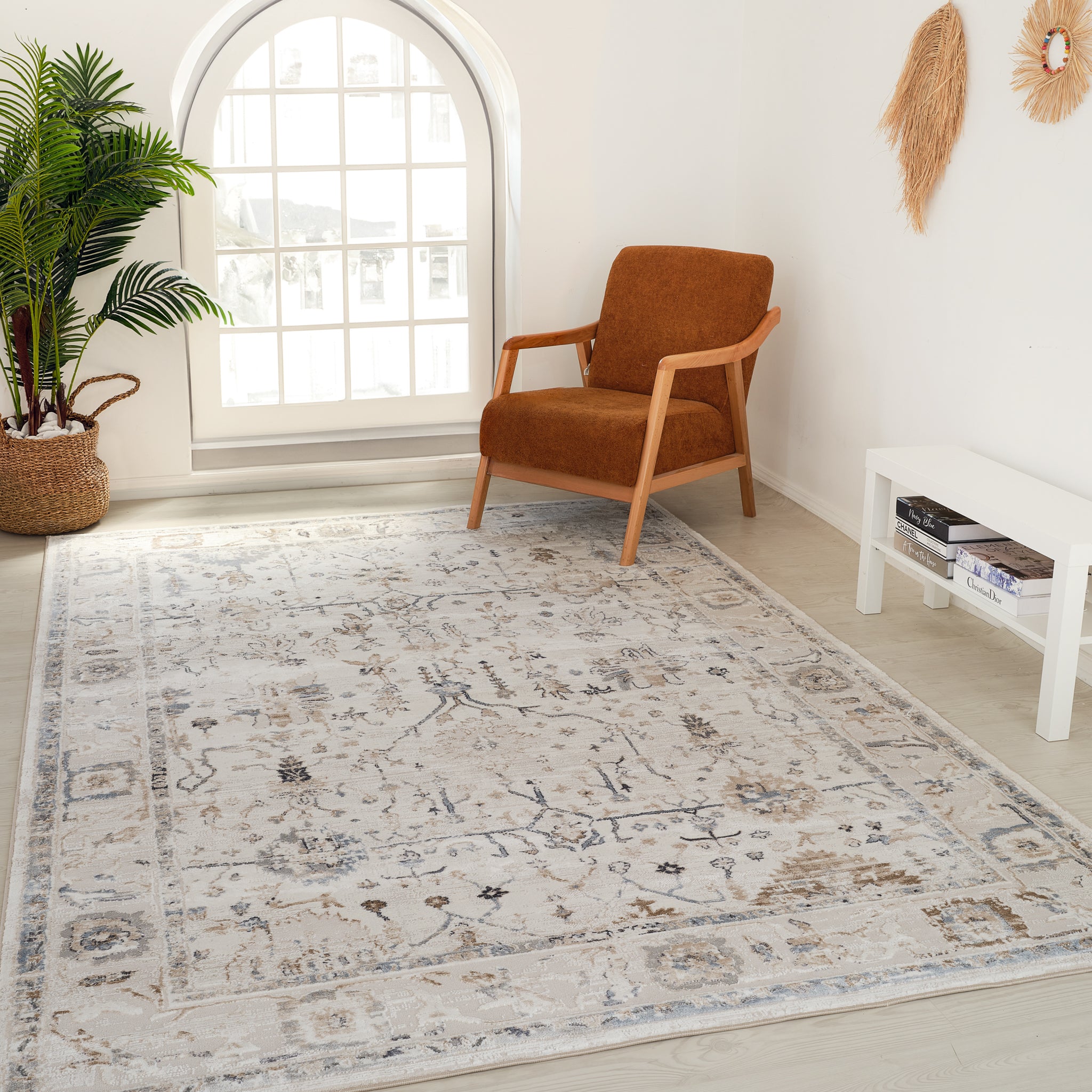 Rio Beige Abstract Lines Area Rug