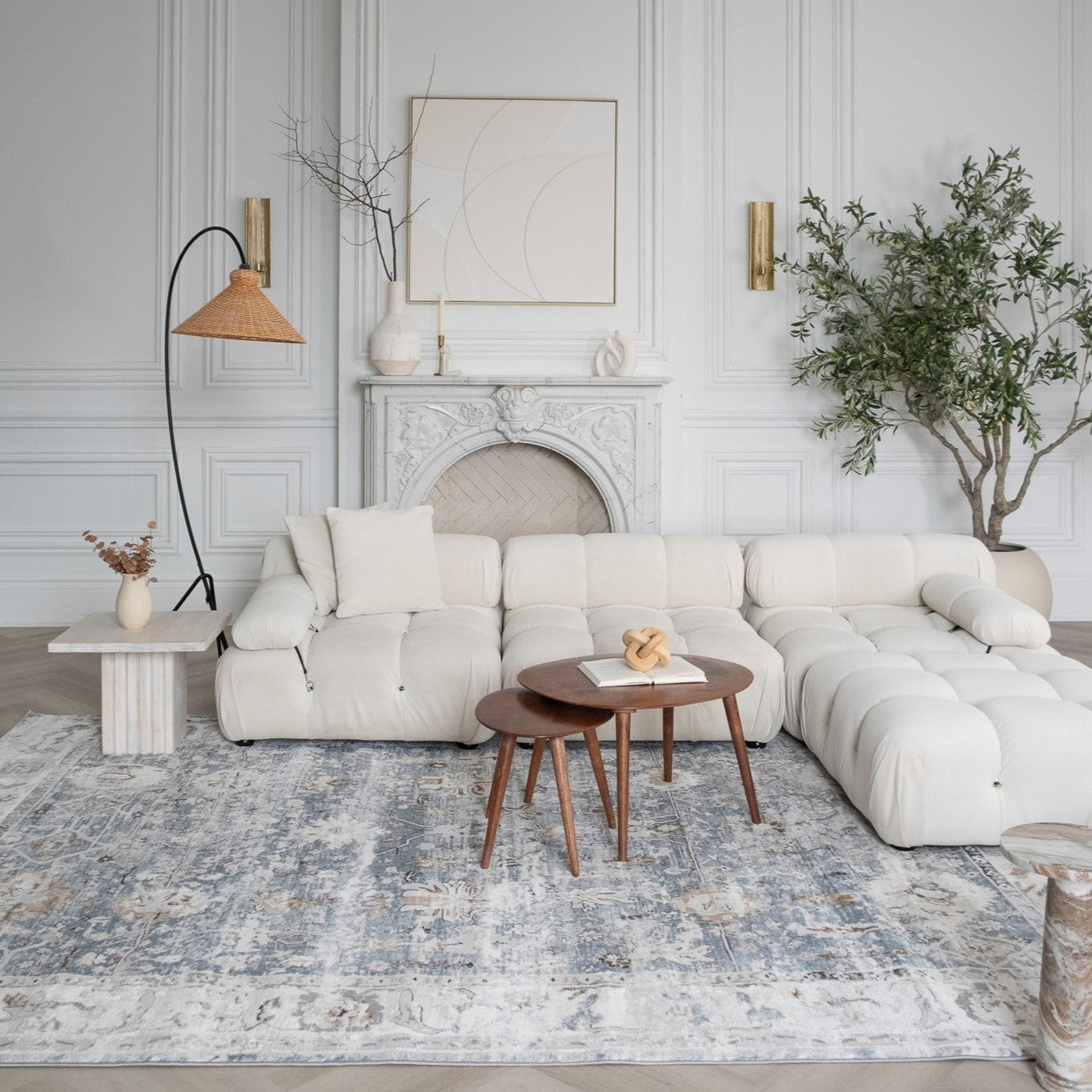 Rio Grey Blue Modern Abstract Area Rug