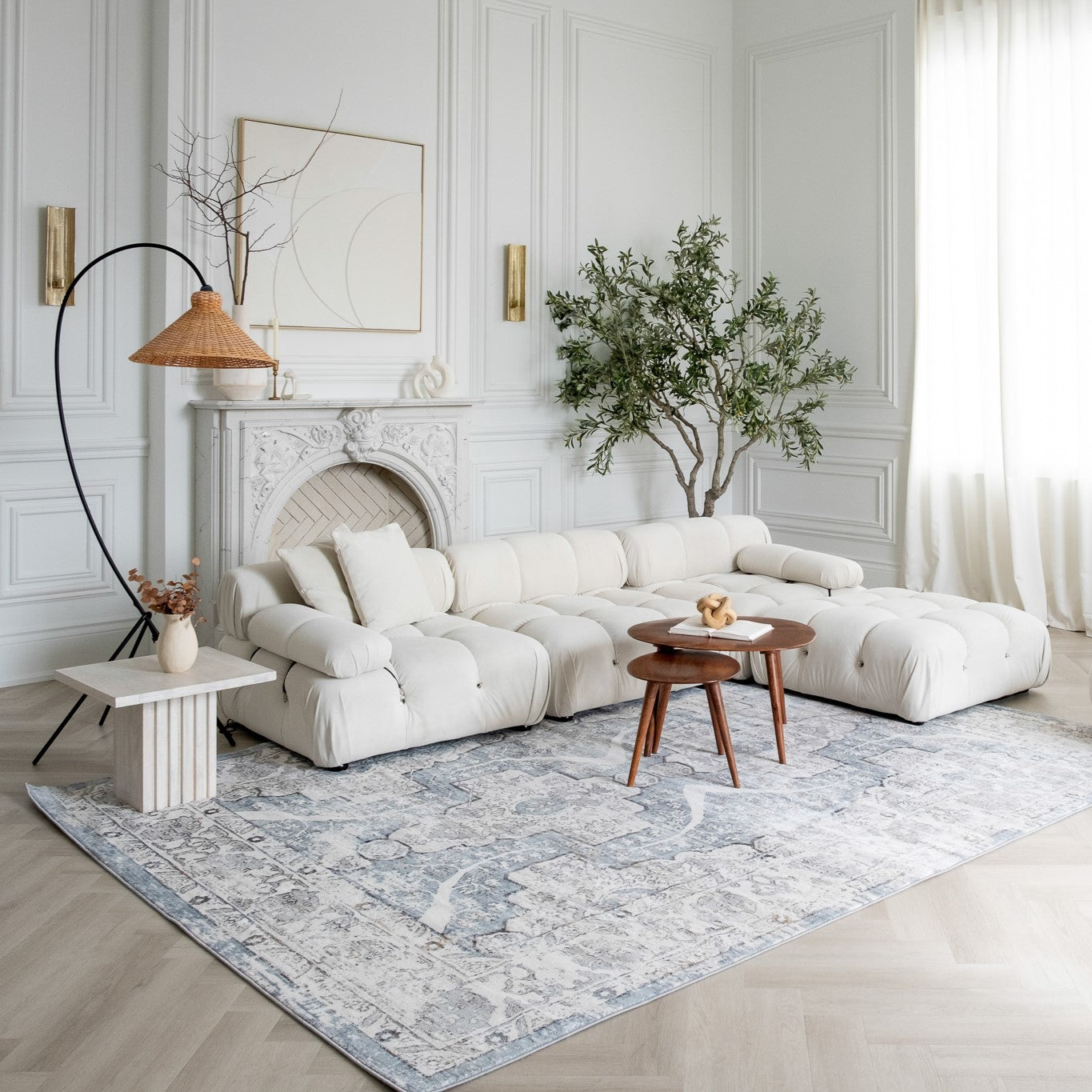 Rio Grey Linear Modern Area Rug