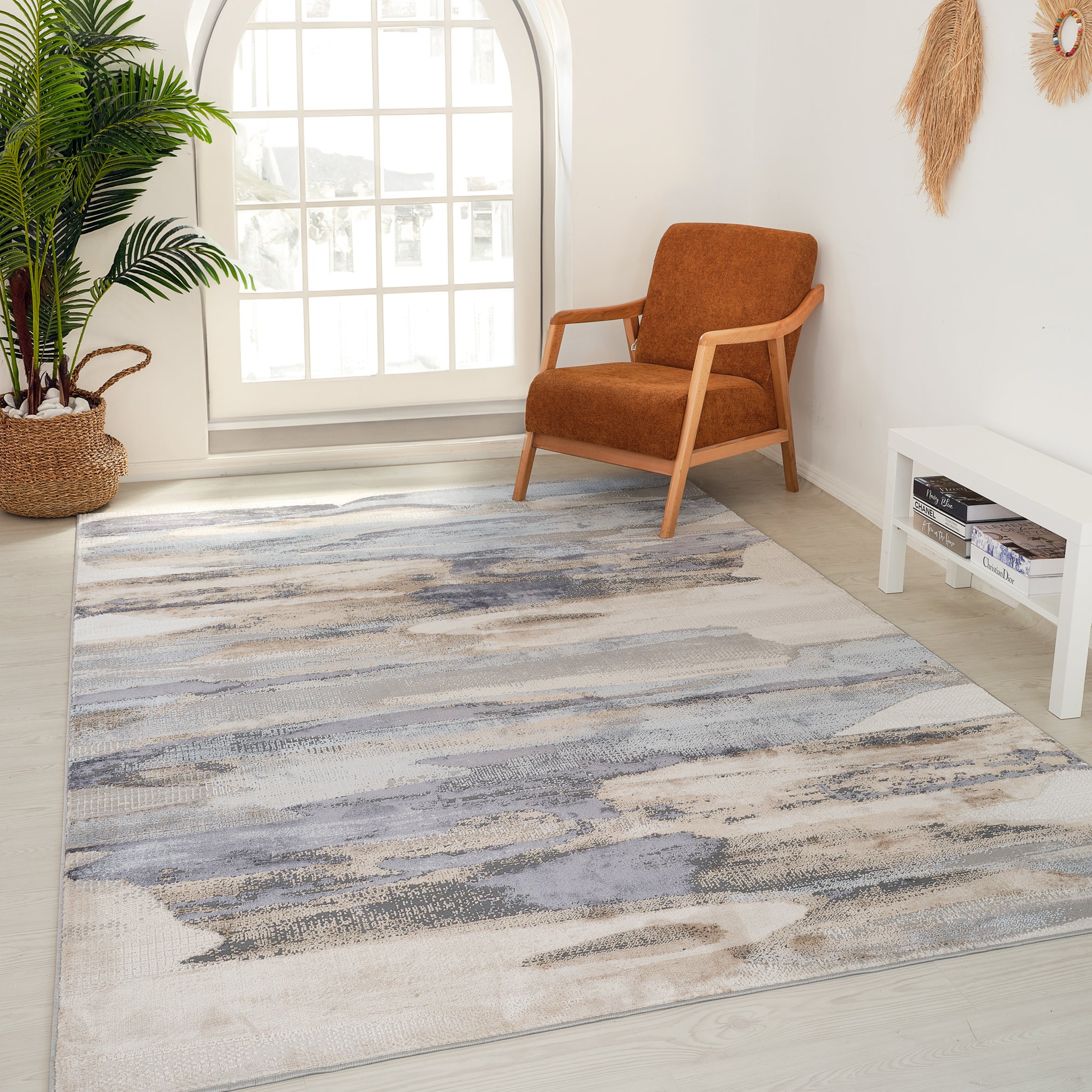 Rio Blue Geometric Modern Area Rug