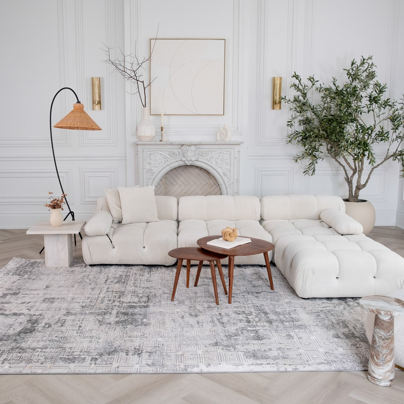 Rio Contemporary Grey Lattice Area Rug