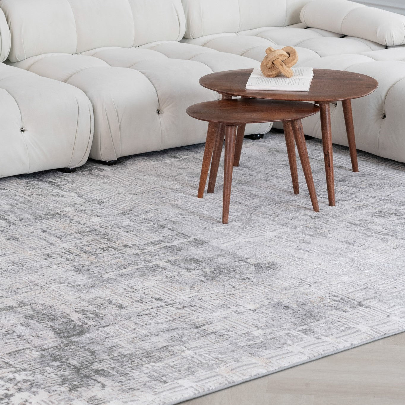 Rio Contemporary Grey Lattice Area Rug