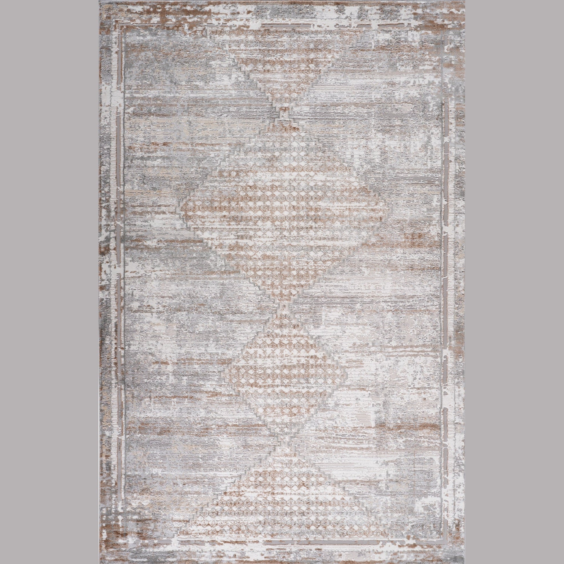 Rio Modern Brown Geometric Area Rug