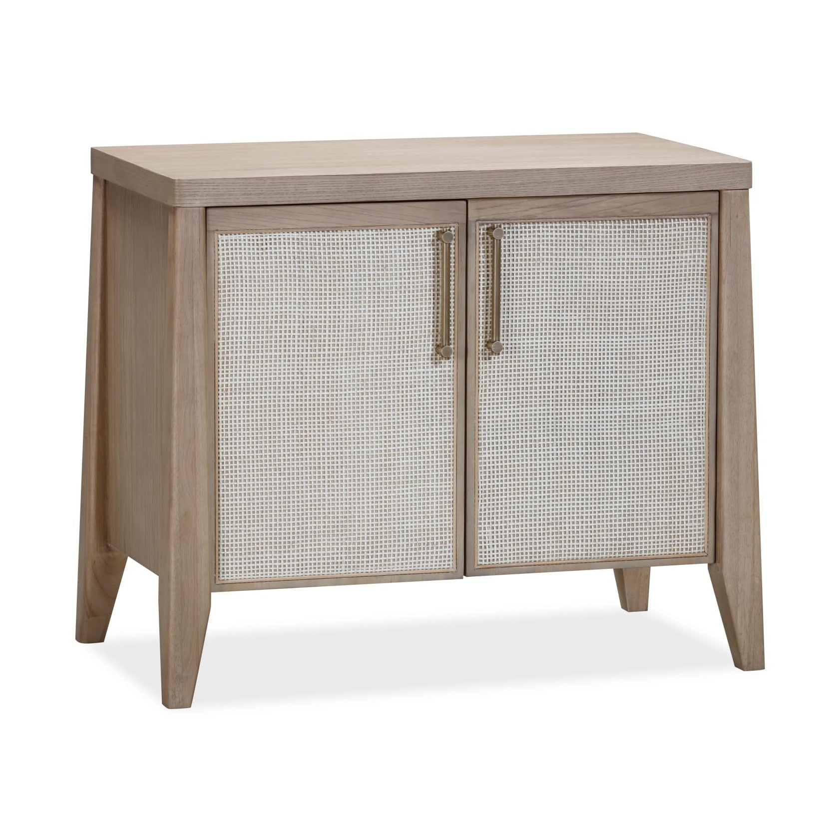 Sumire Two Door Ash Wood Bachelor Chest in Ginger and Natural Cane