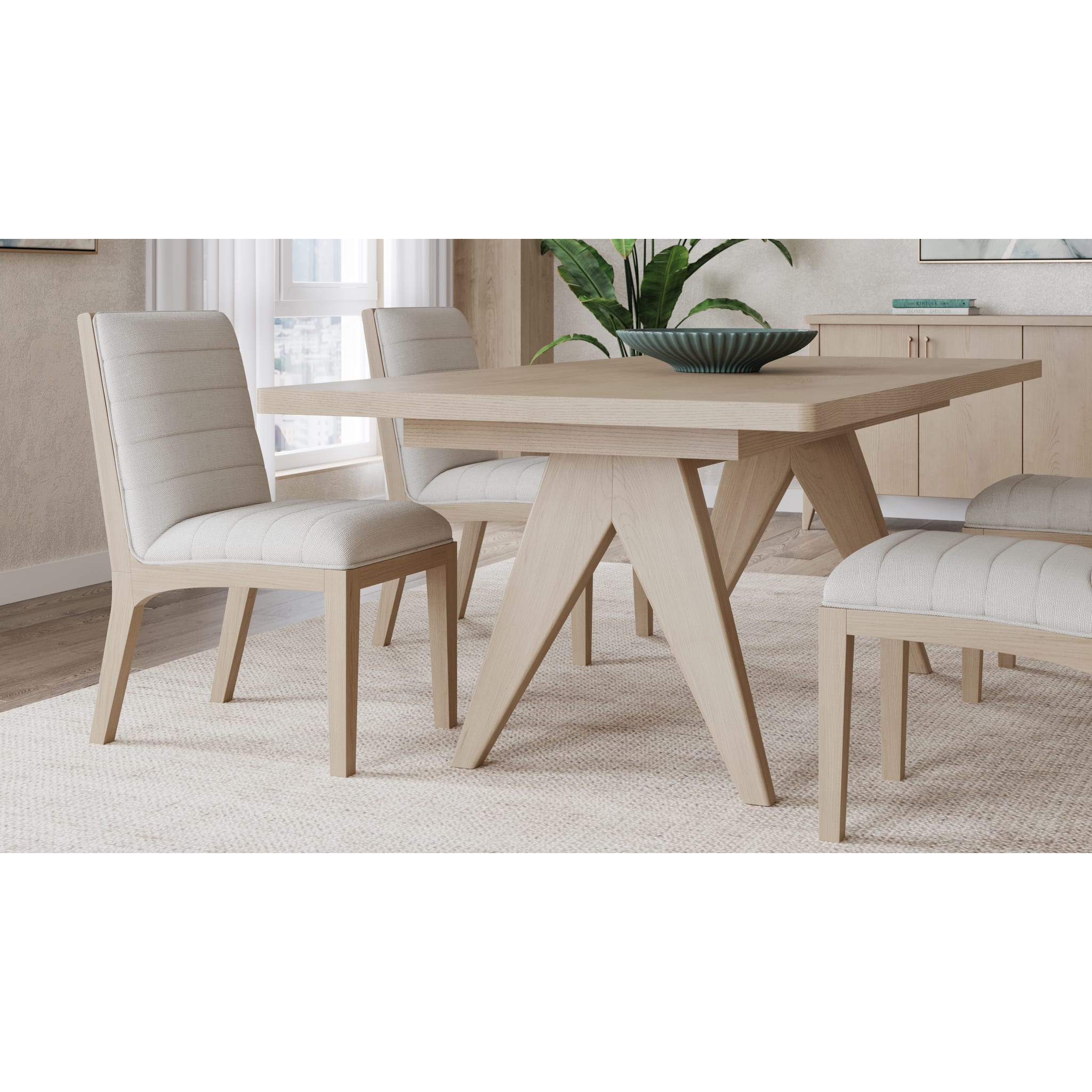 Sumire Ash Wood Rectangular Extension Table in Ginger